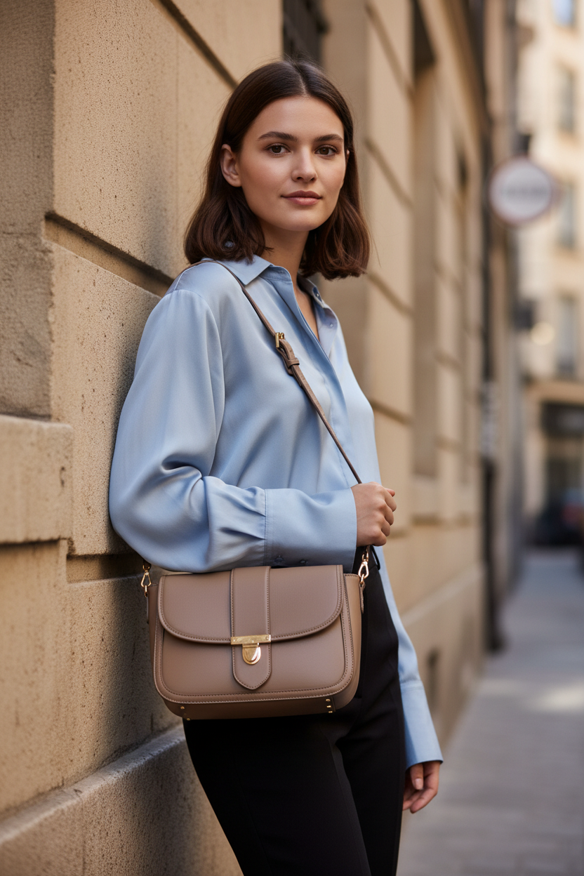 Blue Blouse Street Style