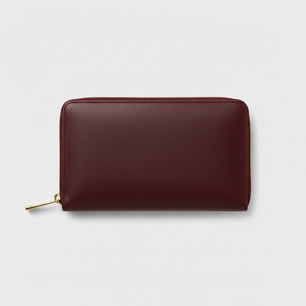 Burgundy Continental Wallet — Hero Front View