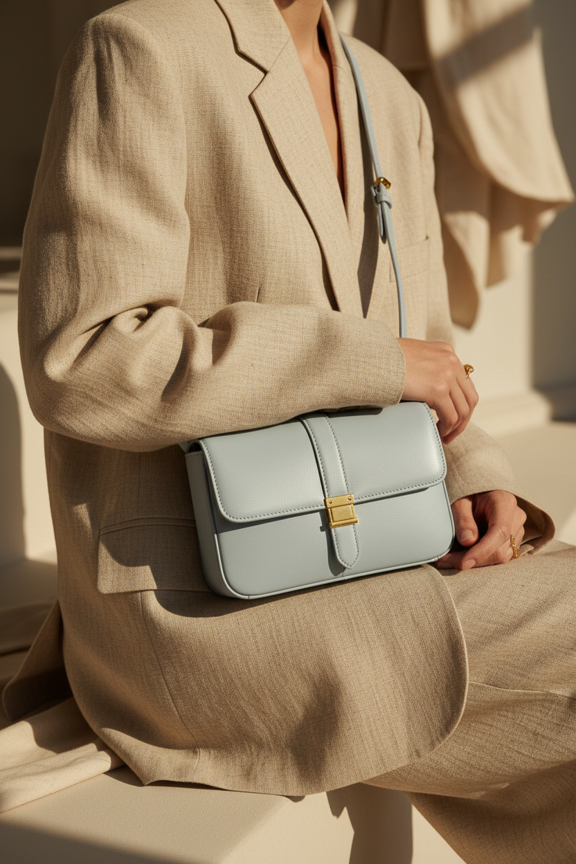 Ice Blue Bag Close-up