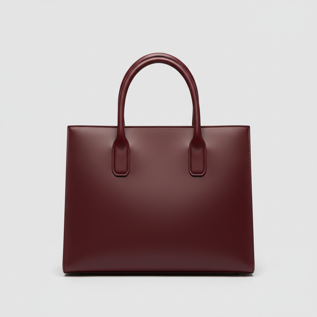 Noir Executive Tote in Burgundy leather, hero front view