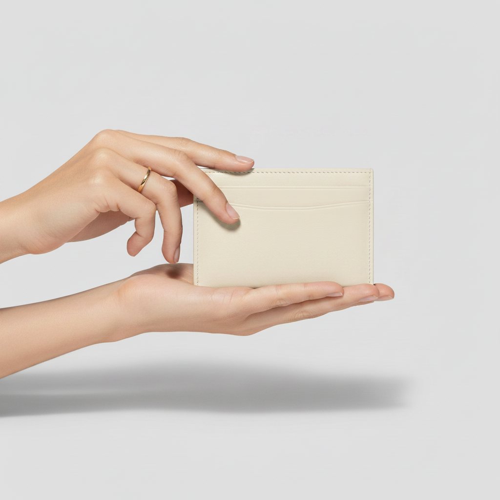 Stella Card Holder Ivory — Model Shot