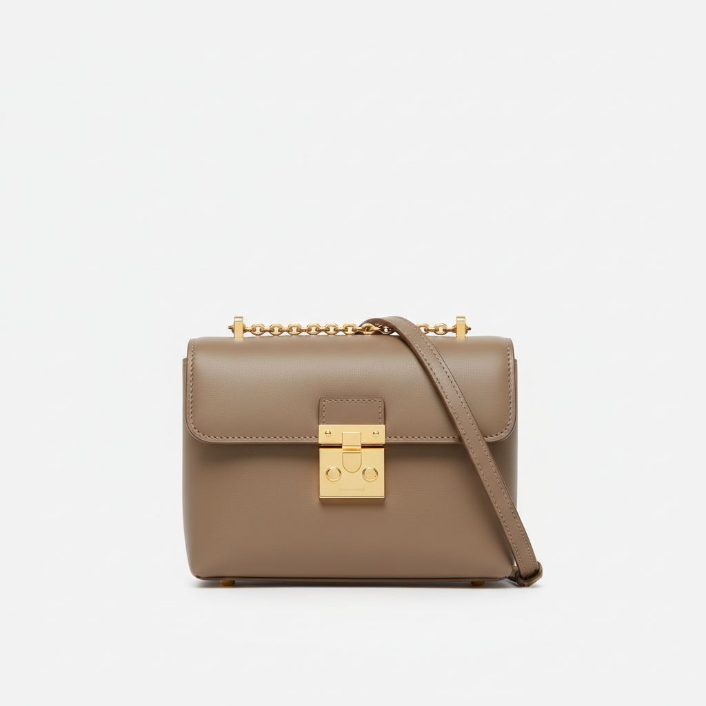 Stella Box Mini Bag in Taupe - Hero Front View