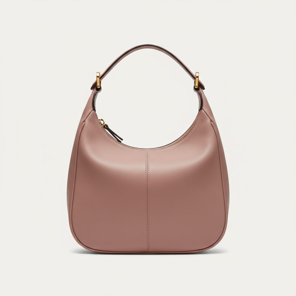 Aria Hobo Shoulder Bag in Dusty Rose – Hero Front View