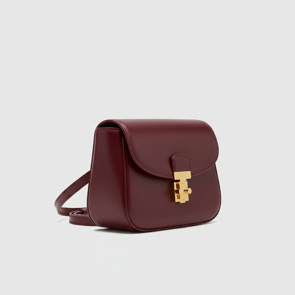 Le Nova Mini Satchel – Burgundy – Side Profile View
