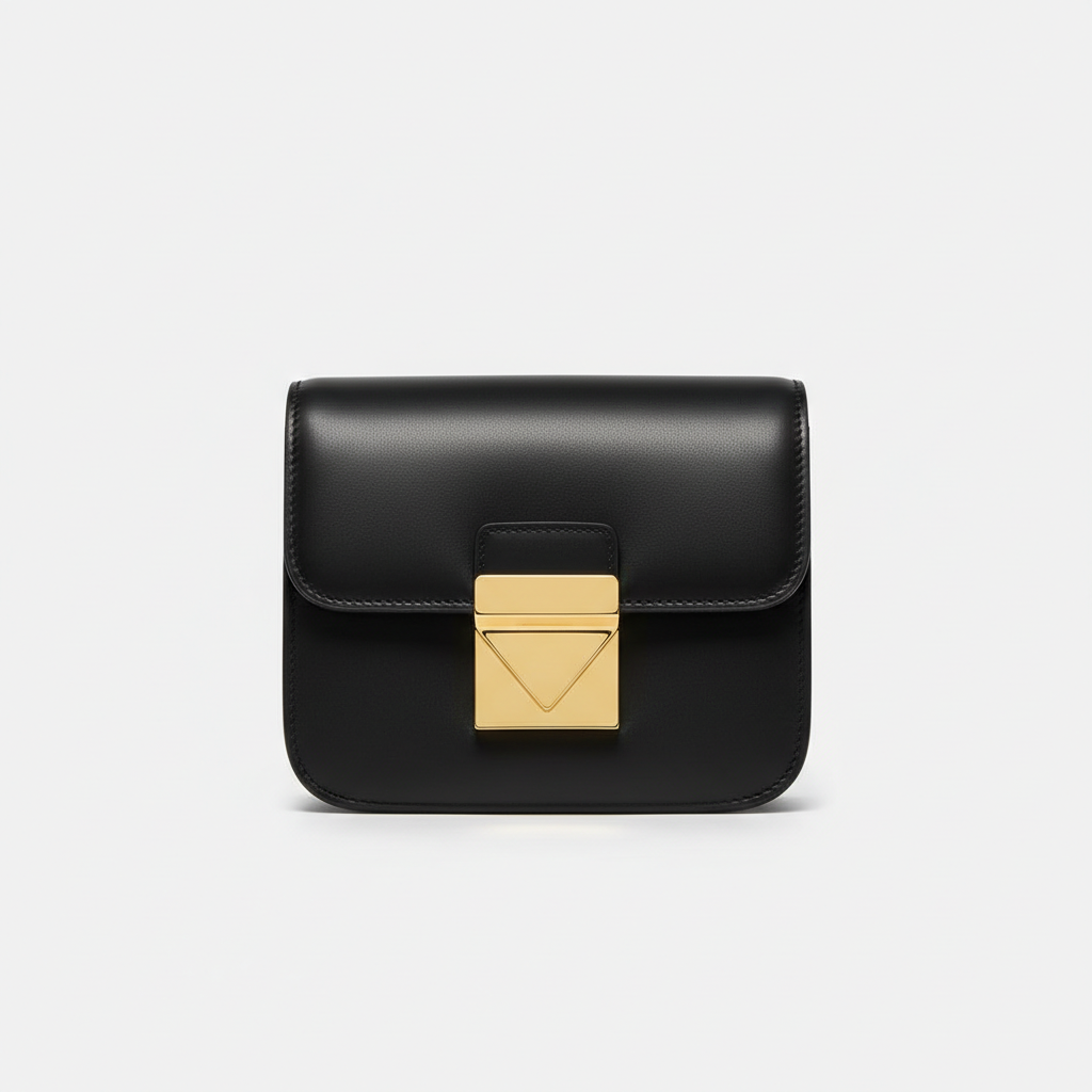 Luna Flap Mini Bag in Black - Hero Front View