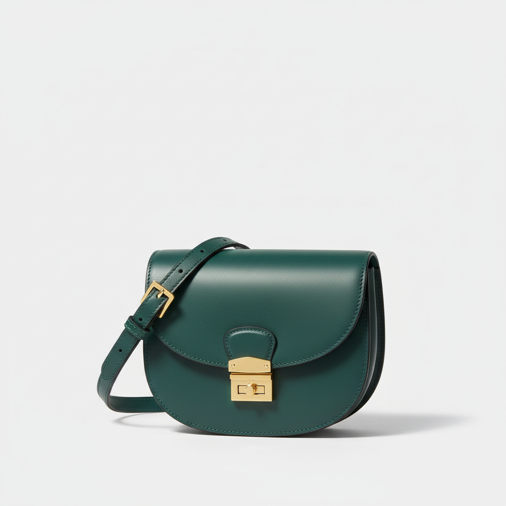 Le Nova Saddle Bag – Petrol Green – Front Angle View