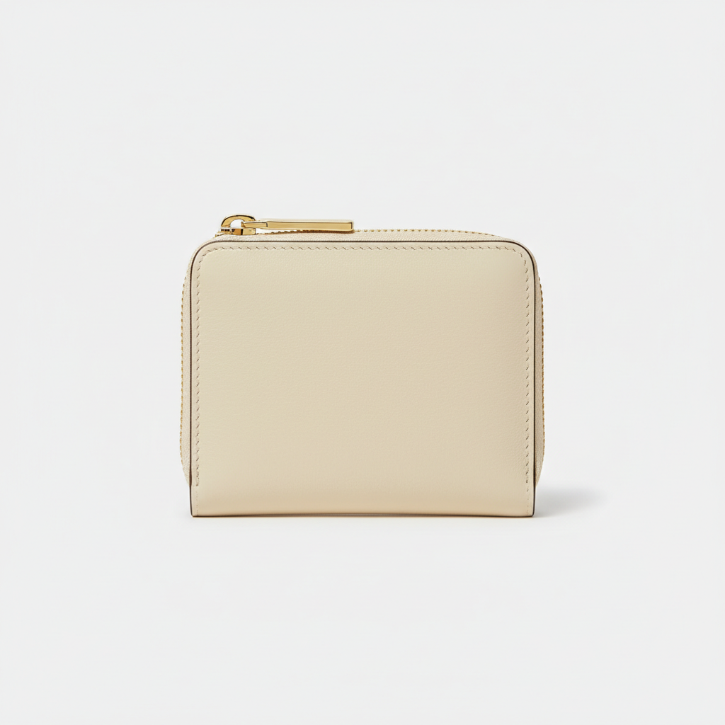 Luna Coin & Card Wallet Ivory — Hero Front View