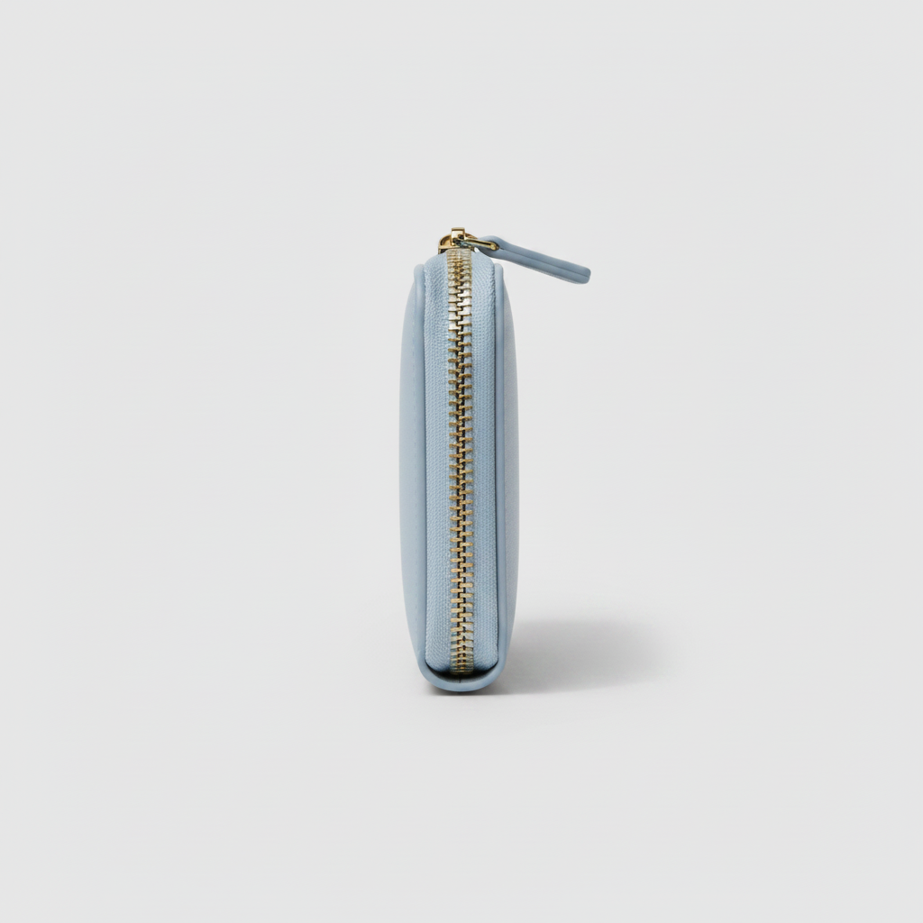 Luna Coin & Card Wallet Powder Blue — Side Profile View