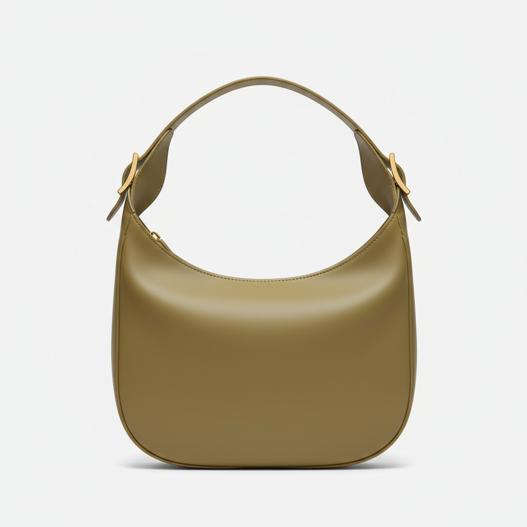 Le Gina Saddle Hobo — Almond Green Hero Front View