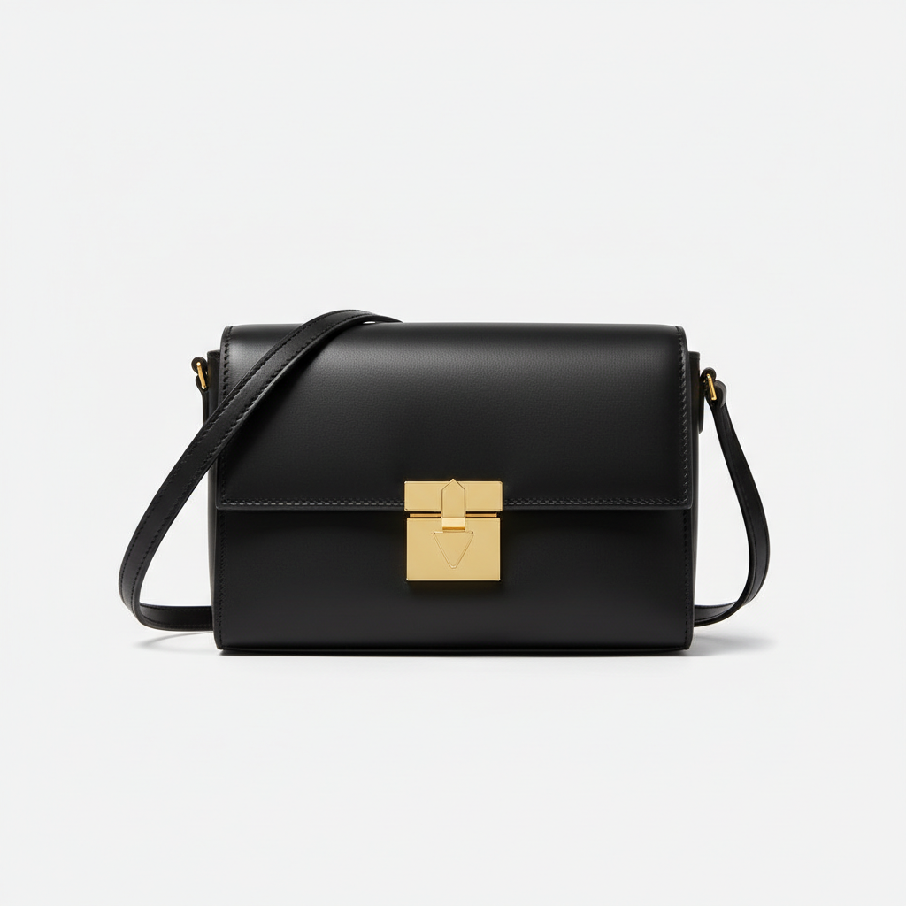 Celeste Compact Shoulder Bag in Matte Black – Hero Front View
