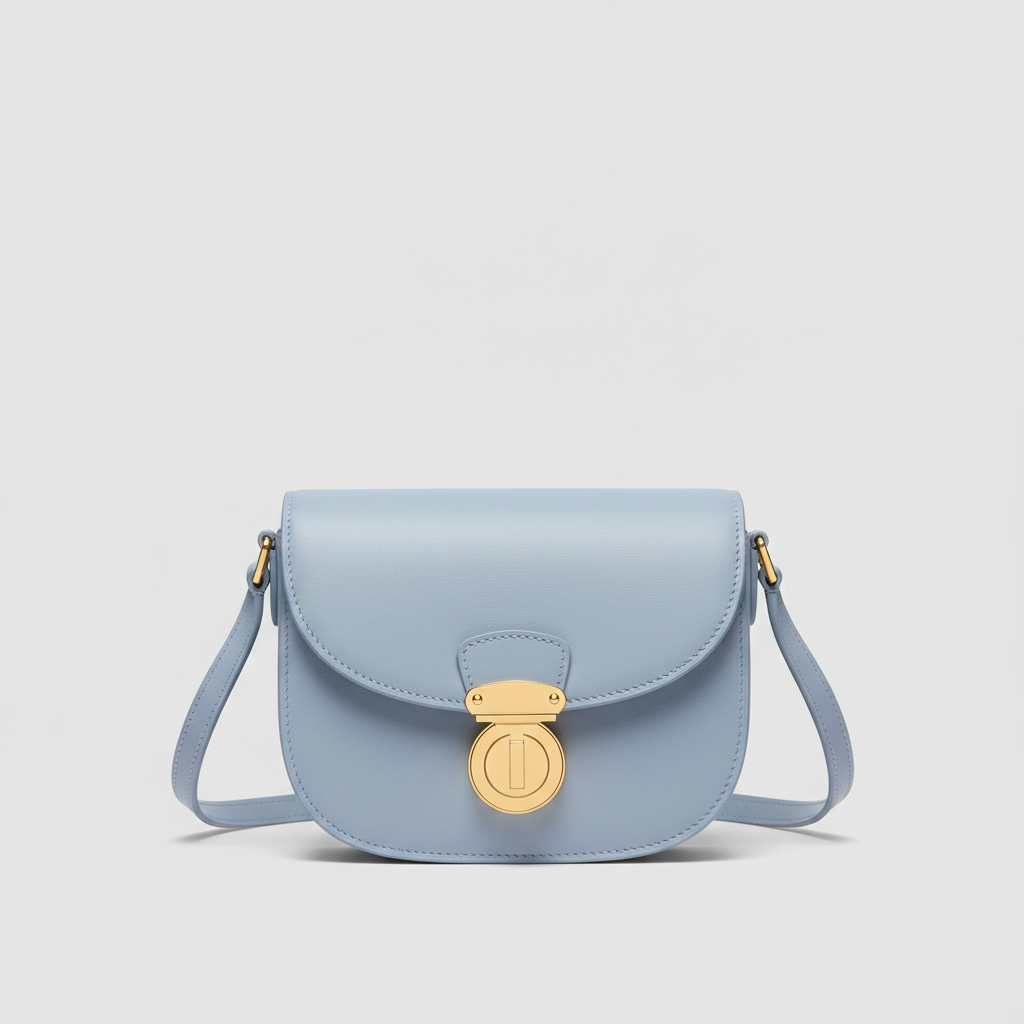 Le Nova Saddle Bag – Powder Blue – Hero Front View
