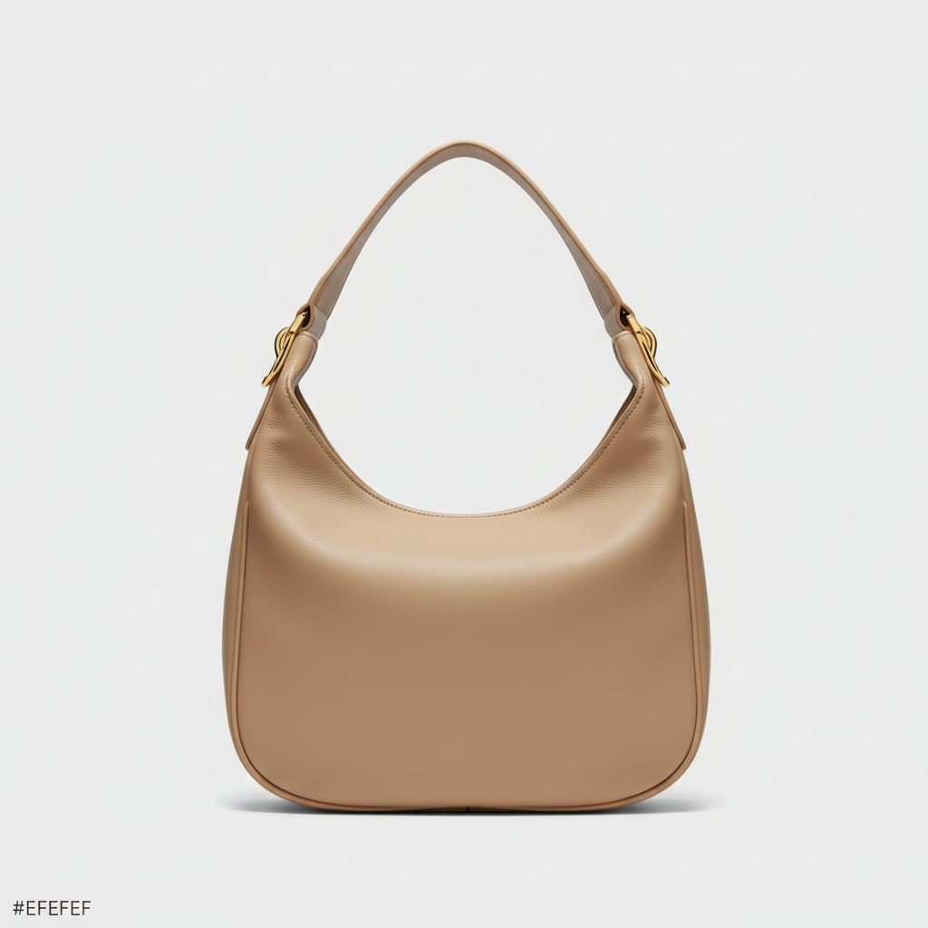 Aria Hobo Shoulder Bag in Sand Beige – Hero Front View
