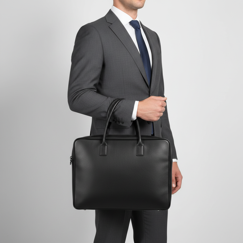 Atlas Executive Briefcase in Black — Professional Model