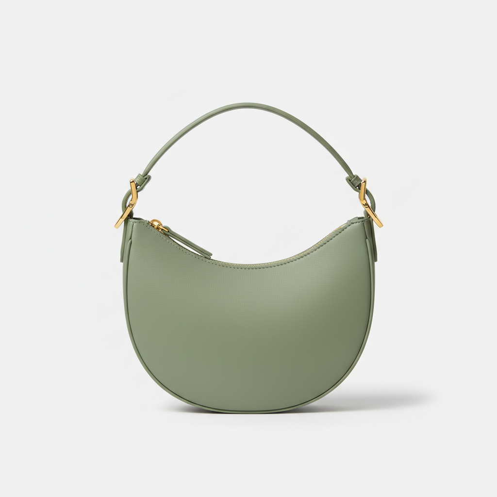 Le Gina Half Moon Bag — Sage Green Hero Front View