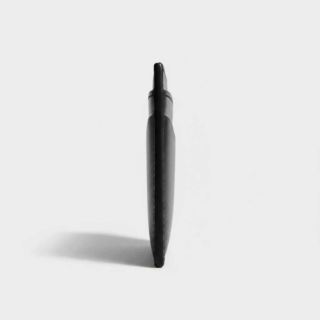 Stella Card Holder Black — Side Profile View