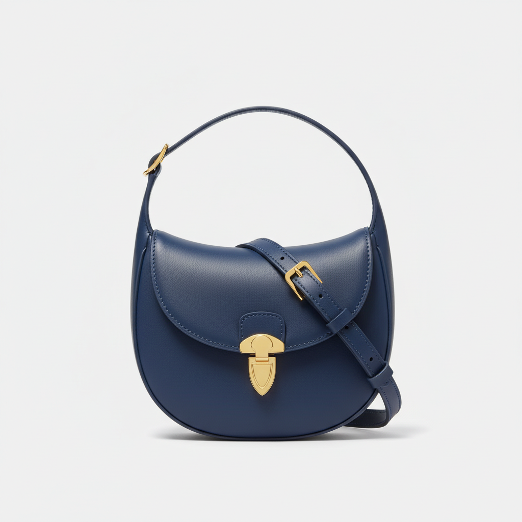 Le Gina Mini Crescent — Blue Denim Hero Front View