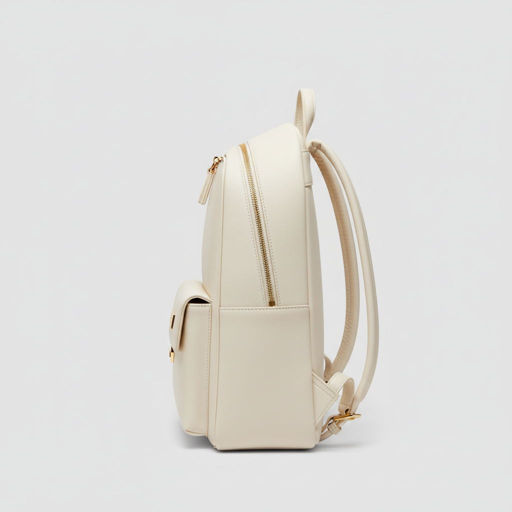 Sophia Work Backpack - Ivory - Side Profile View