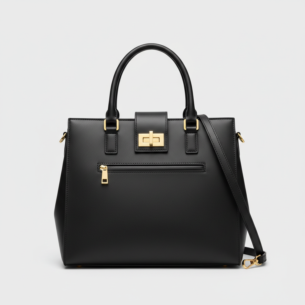 Amelia Office Tote - Black - Hero Front View