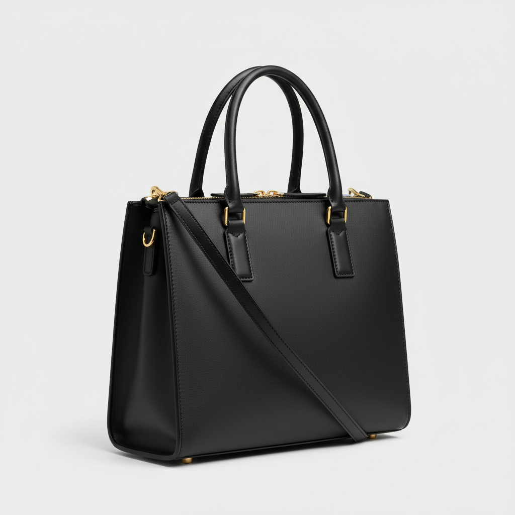 Amelia Office Tote - Black - Front Angle View