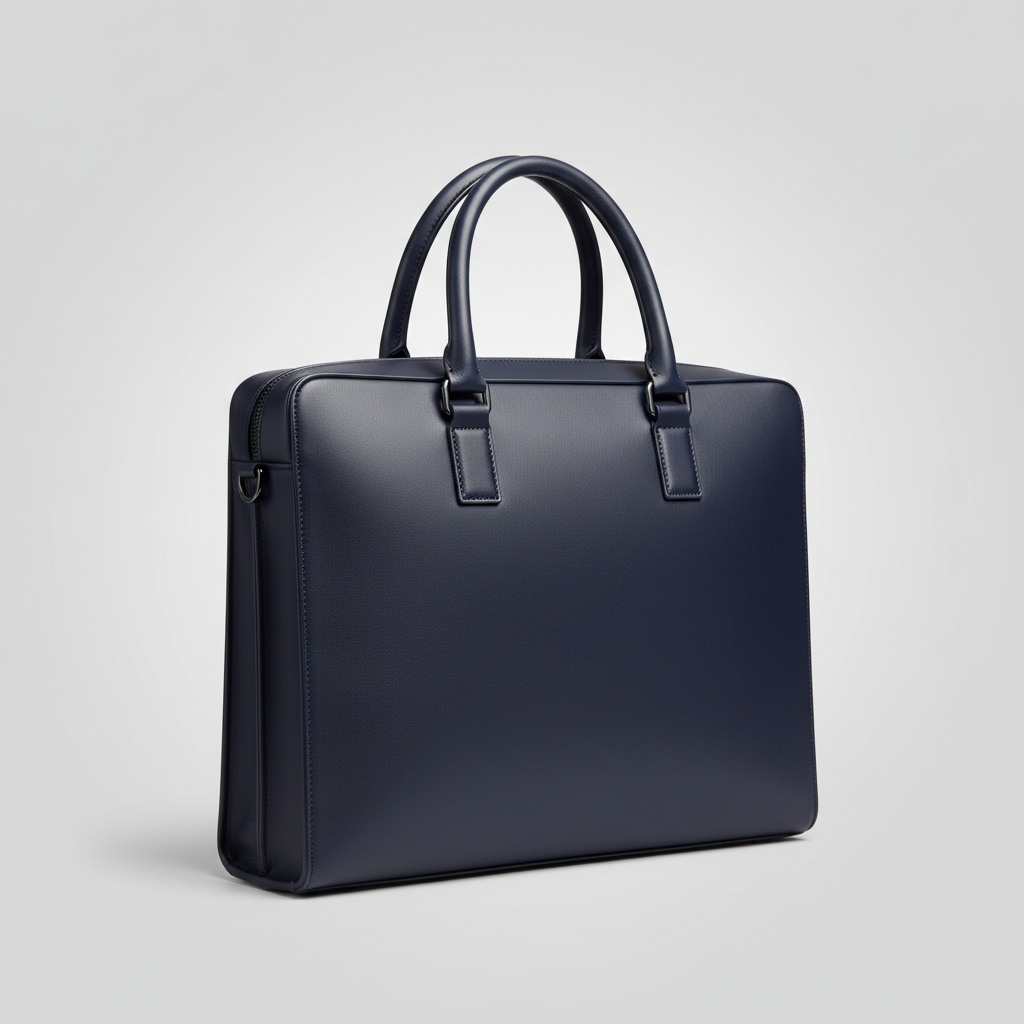 Atlas Executive Briefcase in Navy Blue — Front Angle View