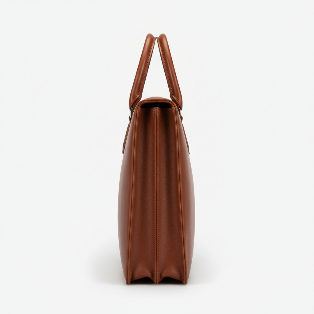 Atlas Executive Briefcase in Brown — Side Profile View