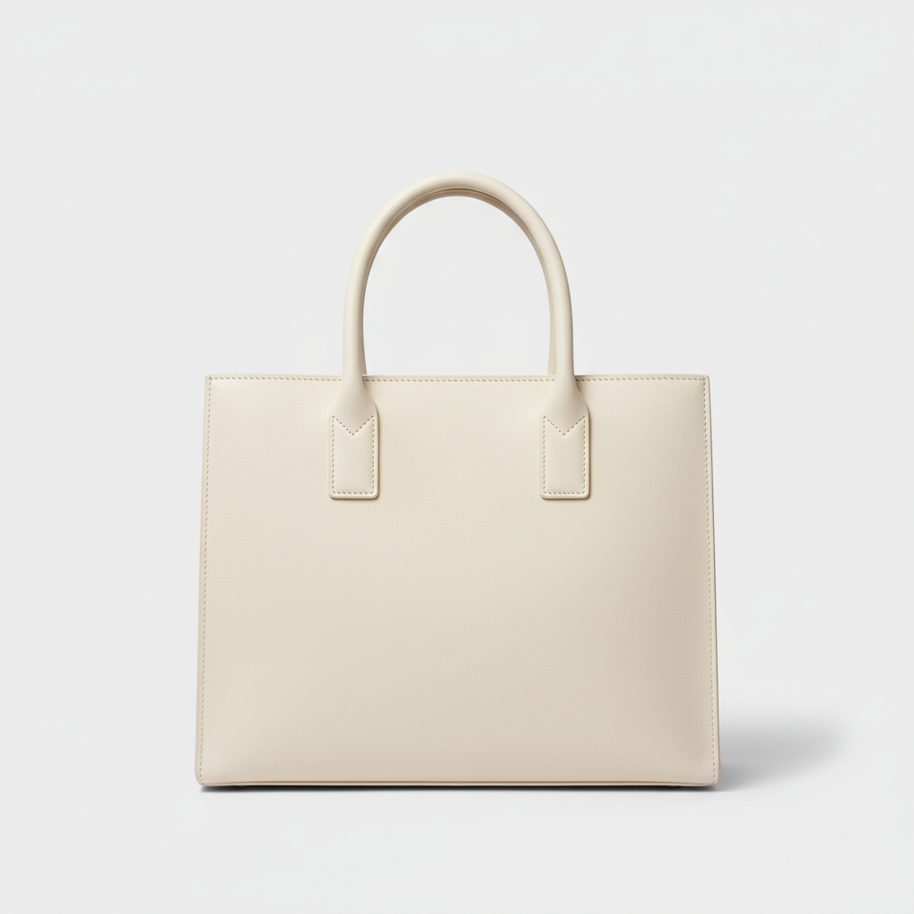 Noir Executive Tote in Ivory leather, hero front view
