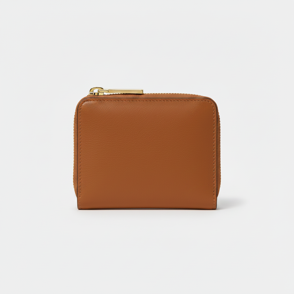 Luna Coin & Card Wallet Warm Brown — Hero Front View