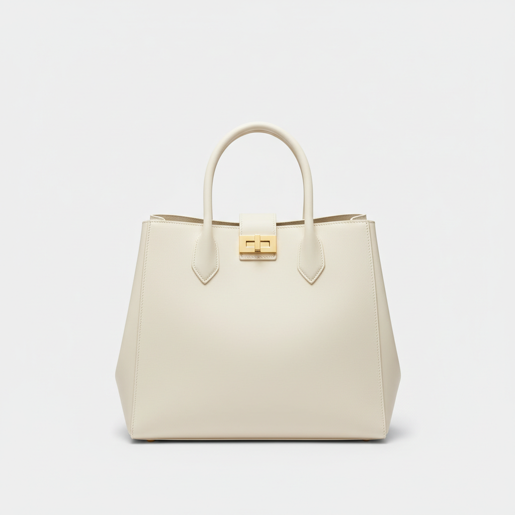 Stella Laptop Tote - Ivory - Hero Front View