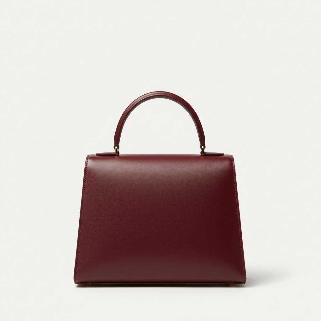 Noir Top Handle Satchel in Burgundy leather, hero front view