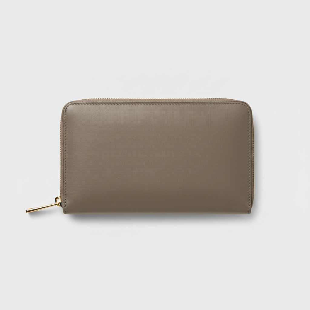 Taupe Continental Wallet — Hero Front View