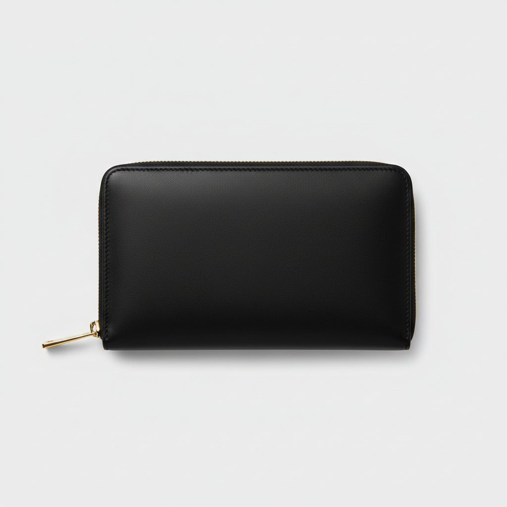 Black Continental Wallet — Hero Front View