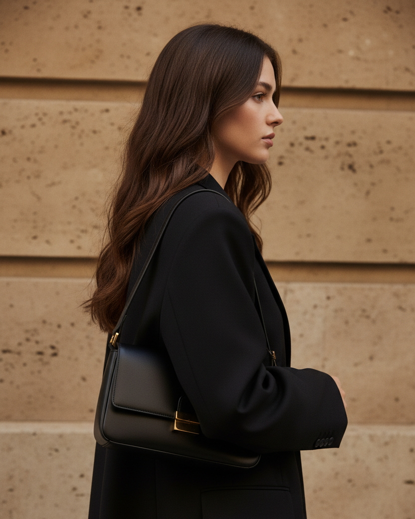 Black Shoulder Bag – Luxury Editorial
