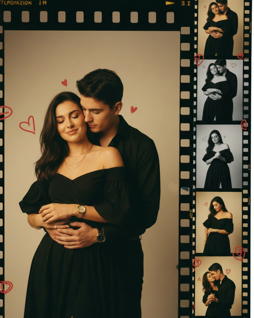 Couple Editorial – Film Strip with Reference Image