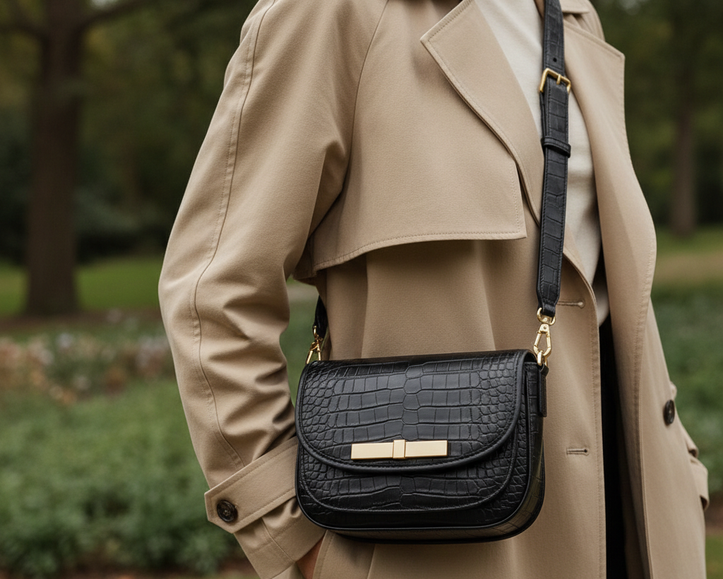 Crocodile Embossed Bag Lifestyle