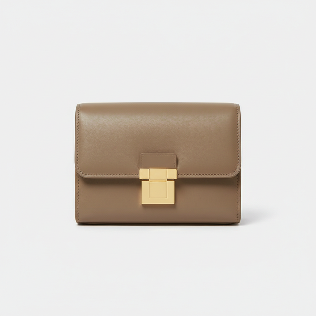 Luna Flap Mini Bag in Taupe - Hero Front View