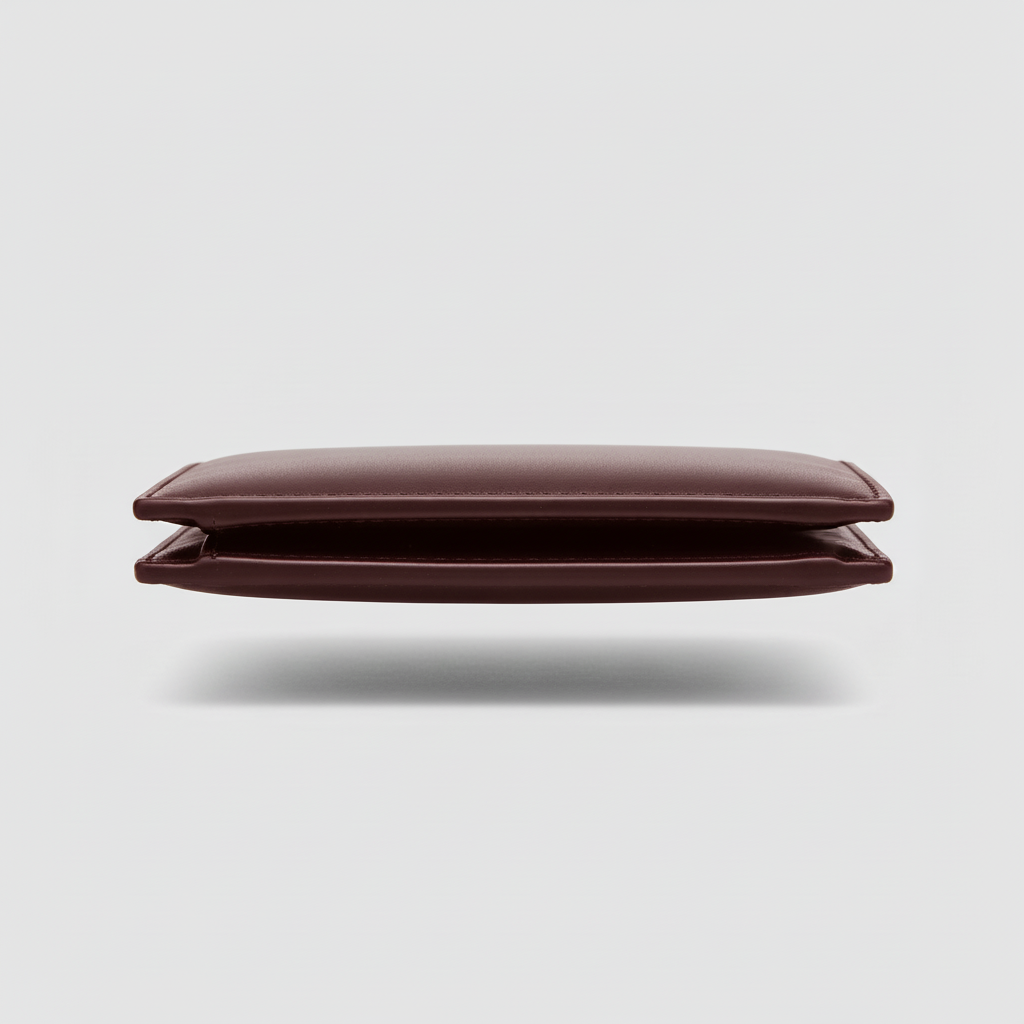 Celeste Passport Holder Burgundy — Side Profile View