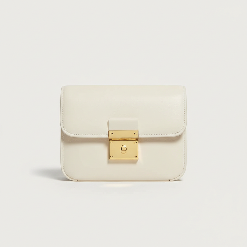 Luna Flap Mini Bag in Ivory - Hero Front View