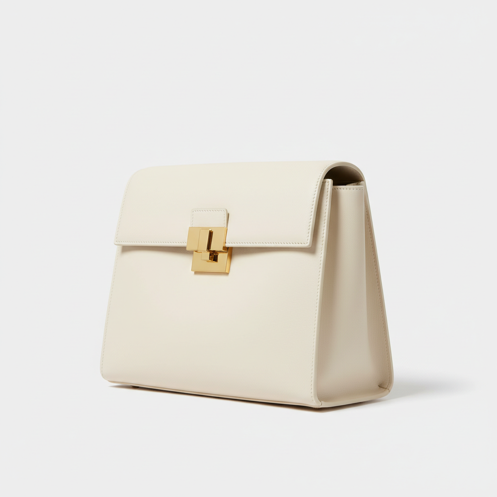 Victoria Executive Tote – Ivory – Front Angle View