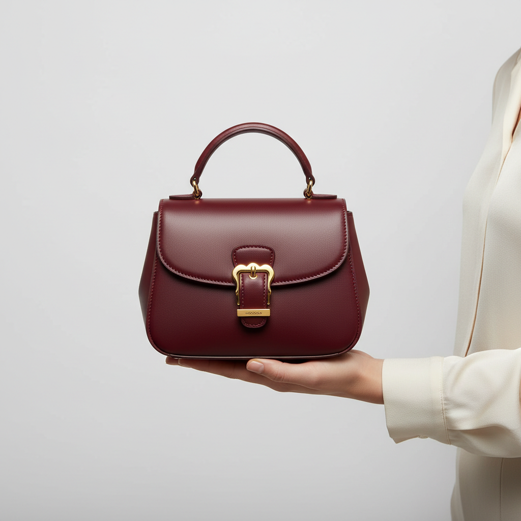 Le Nova Mini Satchel – Burgundy – Model Shot