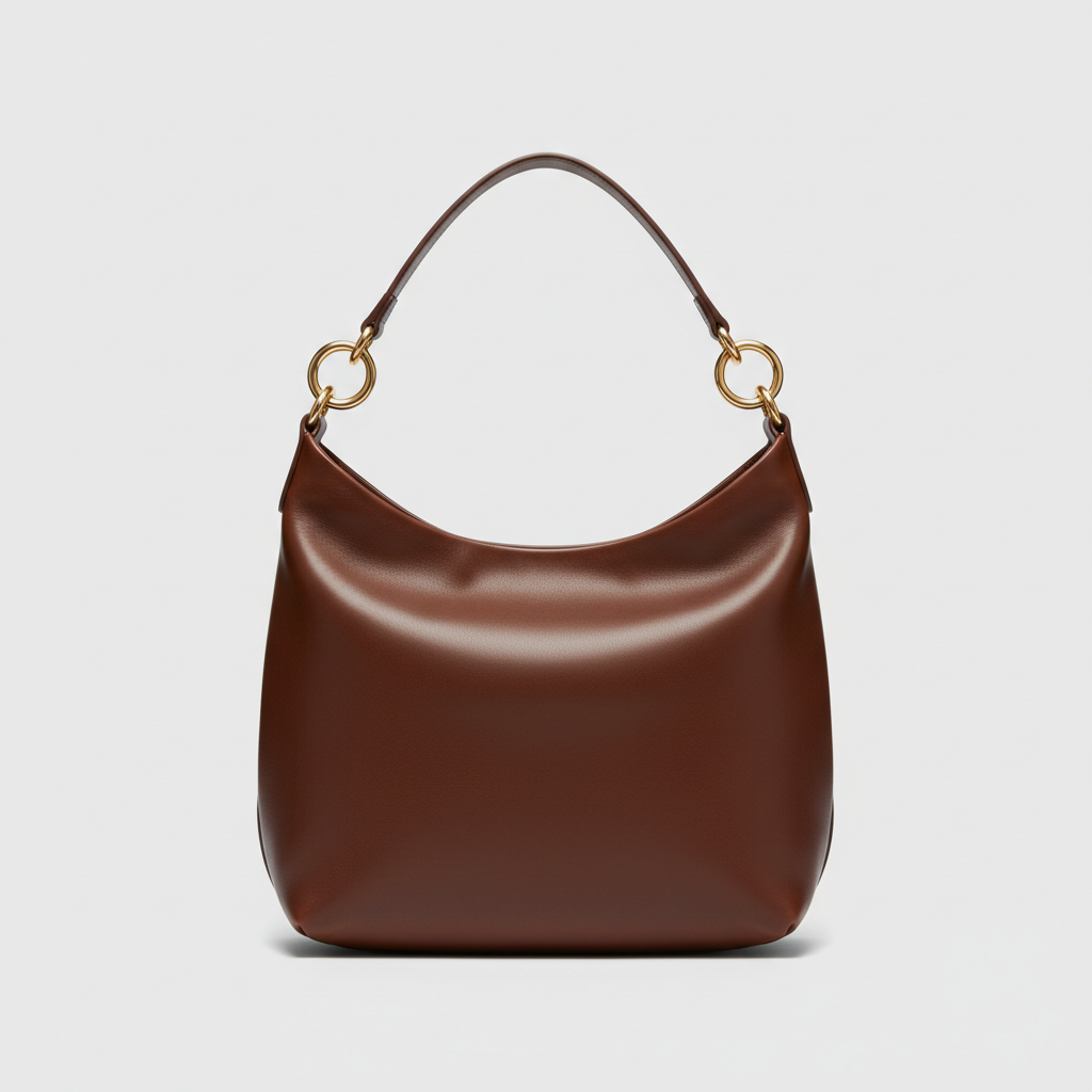 Aria Hobo Shoulder Bag in Chocolate Brown – Hero Front View