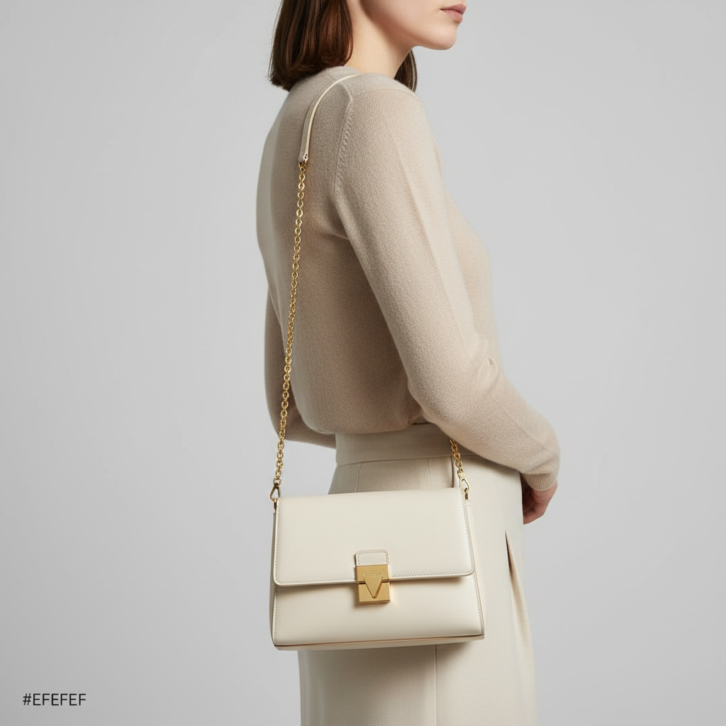 Le Nova Compact Crossbody – Ivory – Model Shot