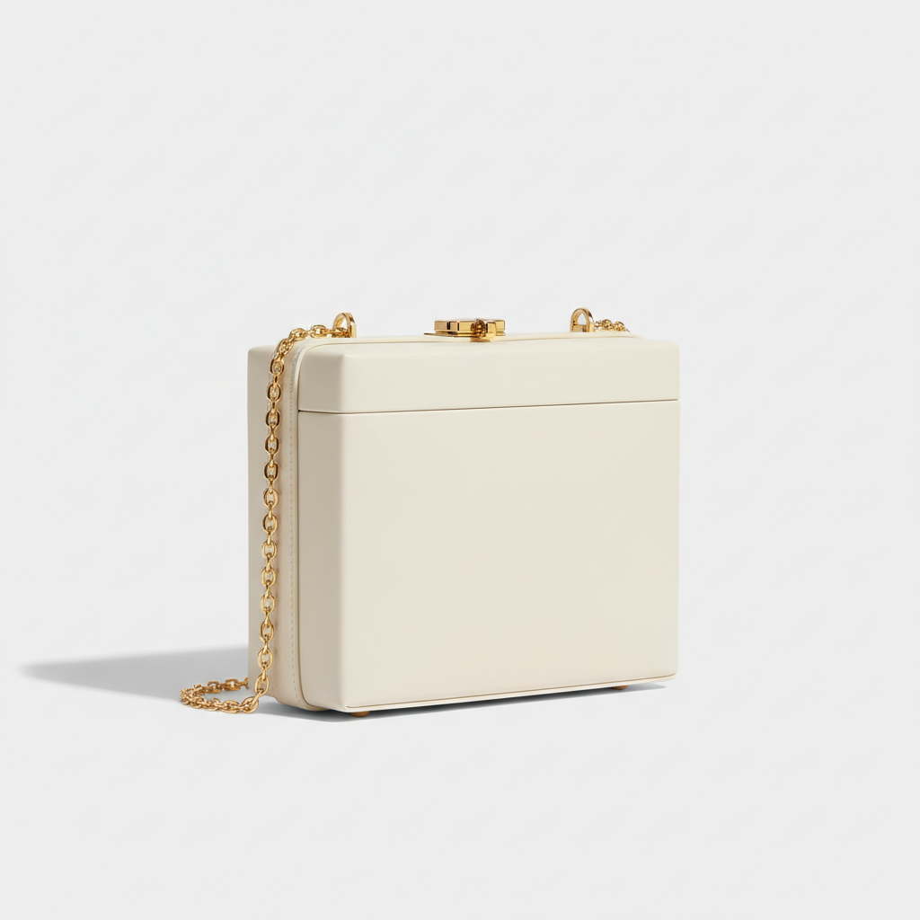 Stella Box Mini Bag in Ivory - Front Angle View