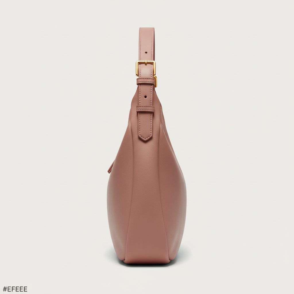Aria Hobo Shoulder Bag in Dusty Rose – Side Profile View