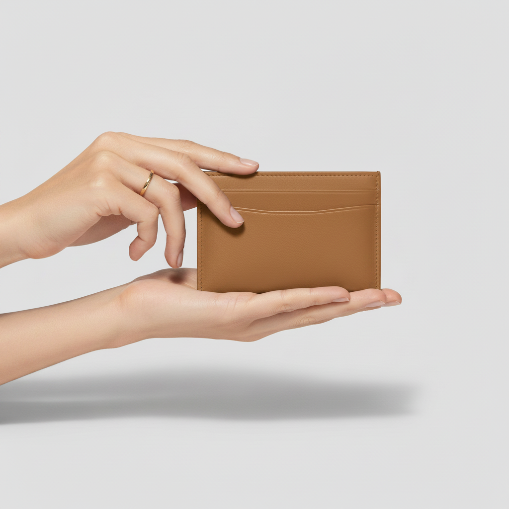 Stella Card Holder Camel — Model Shot
