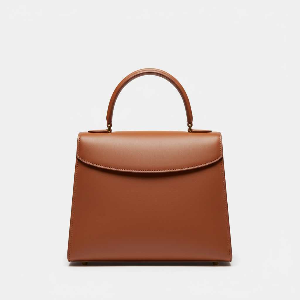 Noir Top Handle Satchel in Chocolate Brown leather, hero front view