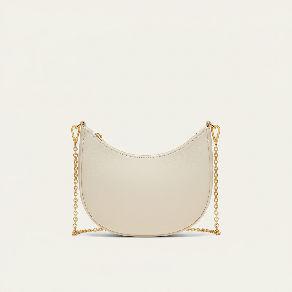 Aurora Mini Shoulder Bag in Cream White – Hero Front View