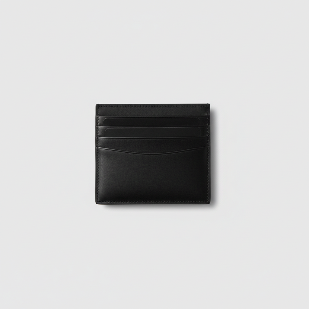 Stella Card Holder Black — Open Card Slots View
