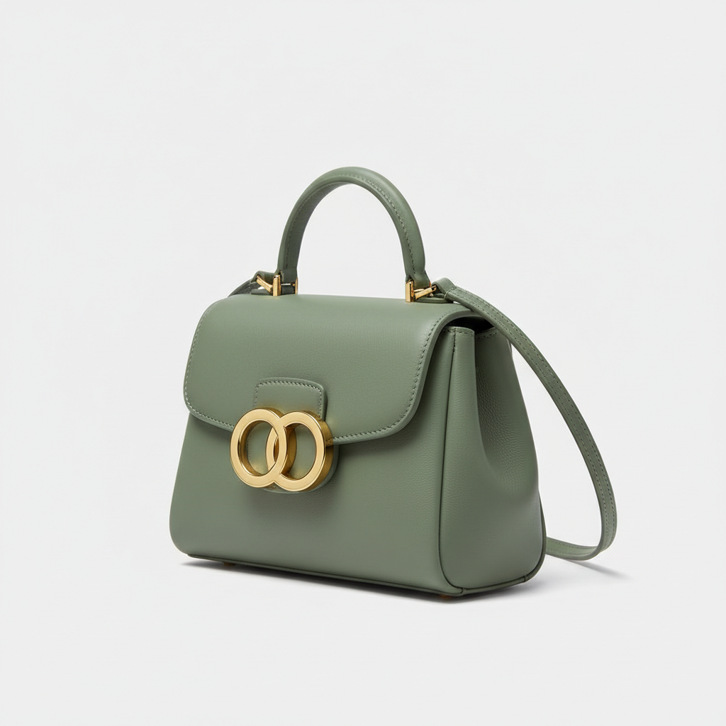 Le Nova Mini Satchel – Sage Green – Front Angle View