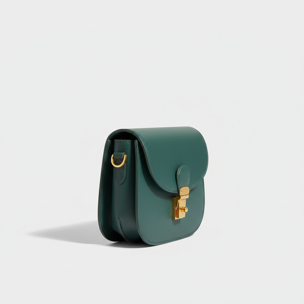 Le Nova Saddle Bag – Petrol Green – Side Profile View
