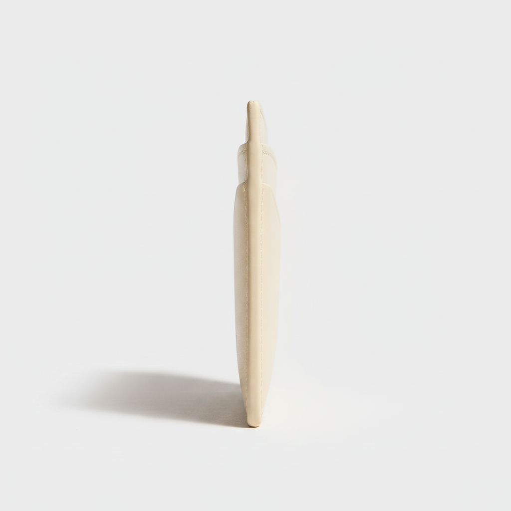 Stella Card Holder Ivory — Side Profile View